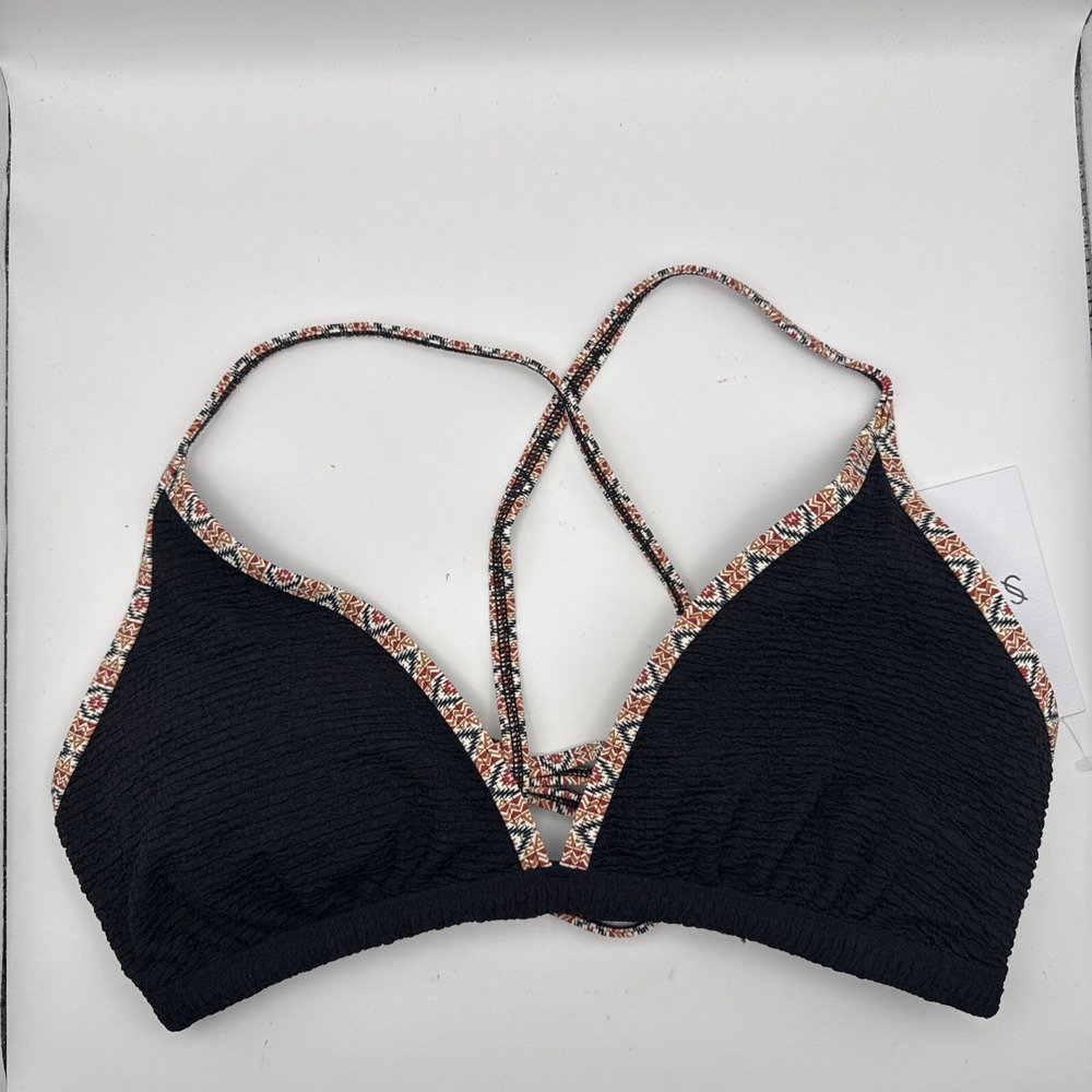 SKYE Jayme Bikini Swim Top Swimwear Women's US Sized XL Black Padded NWT